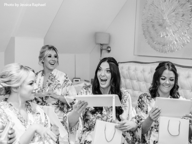 Bridesmaids with their presents