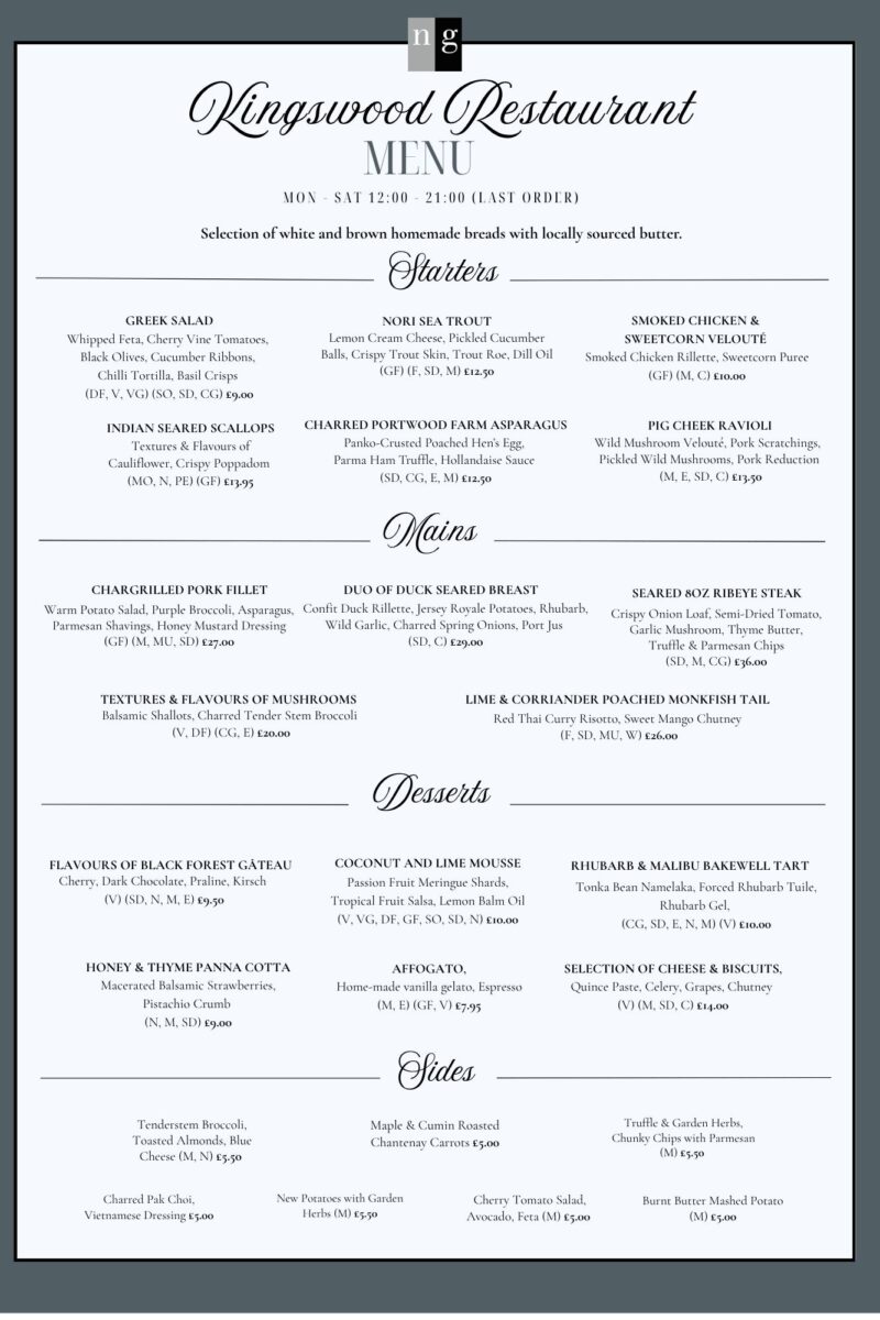 Kingswood Menu 21.04.2026